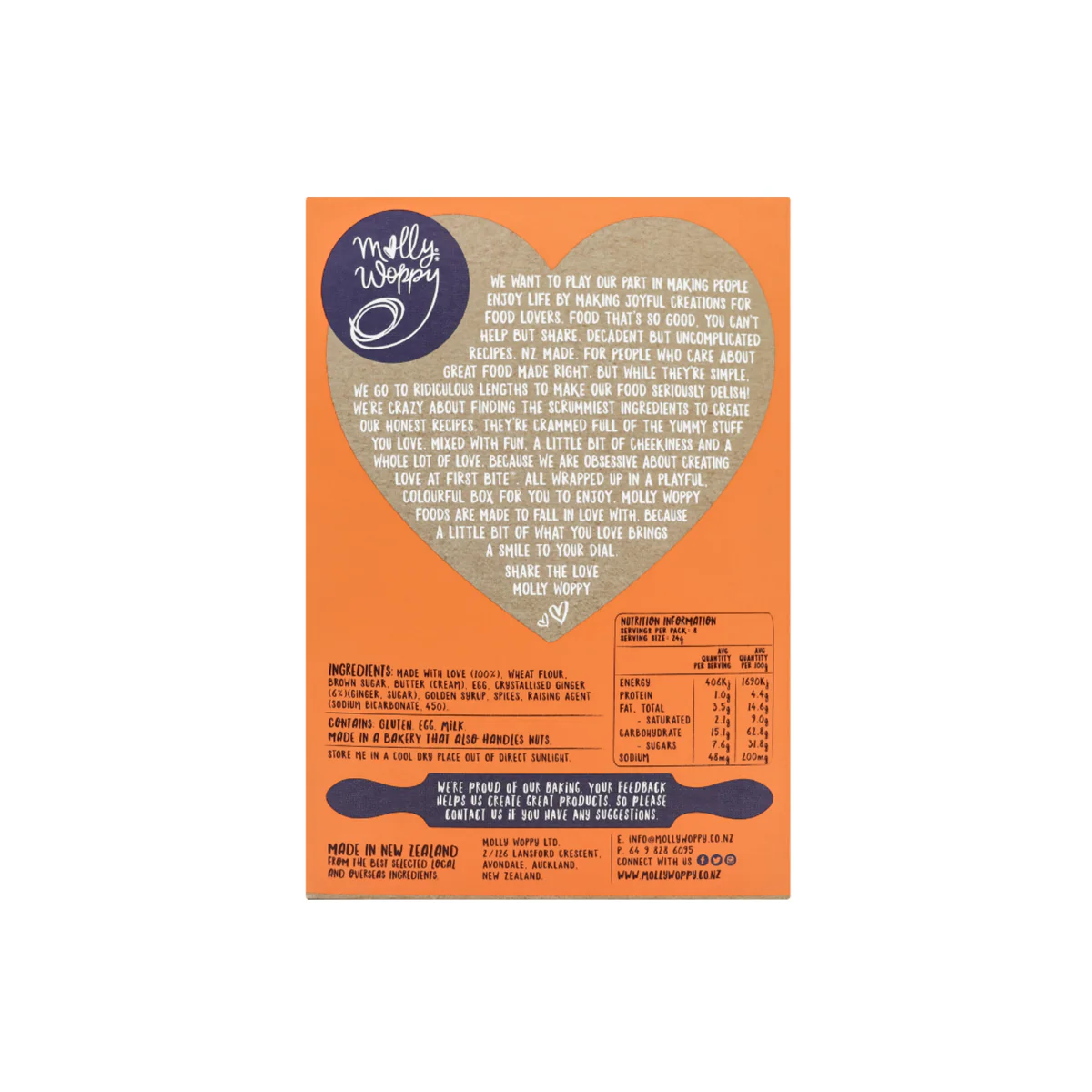 Molly Woppy Artisan Cookies Zingy Ginger Delight 185g - Image 2