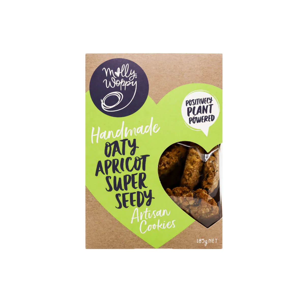 Molly Woppy Artisan Cookies Oaty Apricot Super Seedy Vegan 185g - Image 2