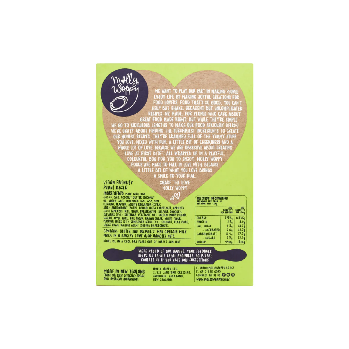 Molly Woppy Artisan Cookies Oaty Apricot Super Seedy Vegan 185g - Image 3