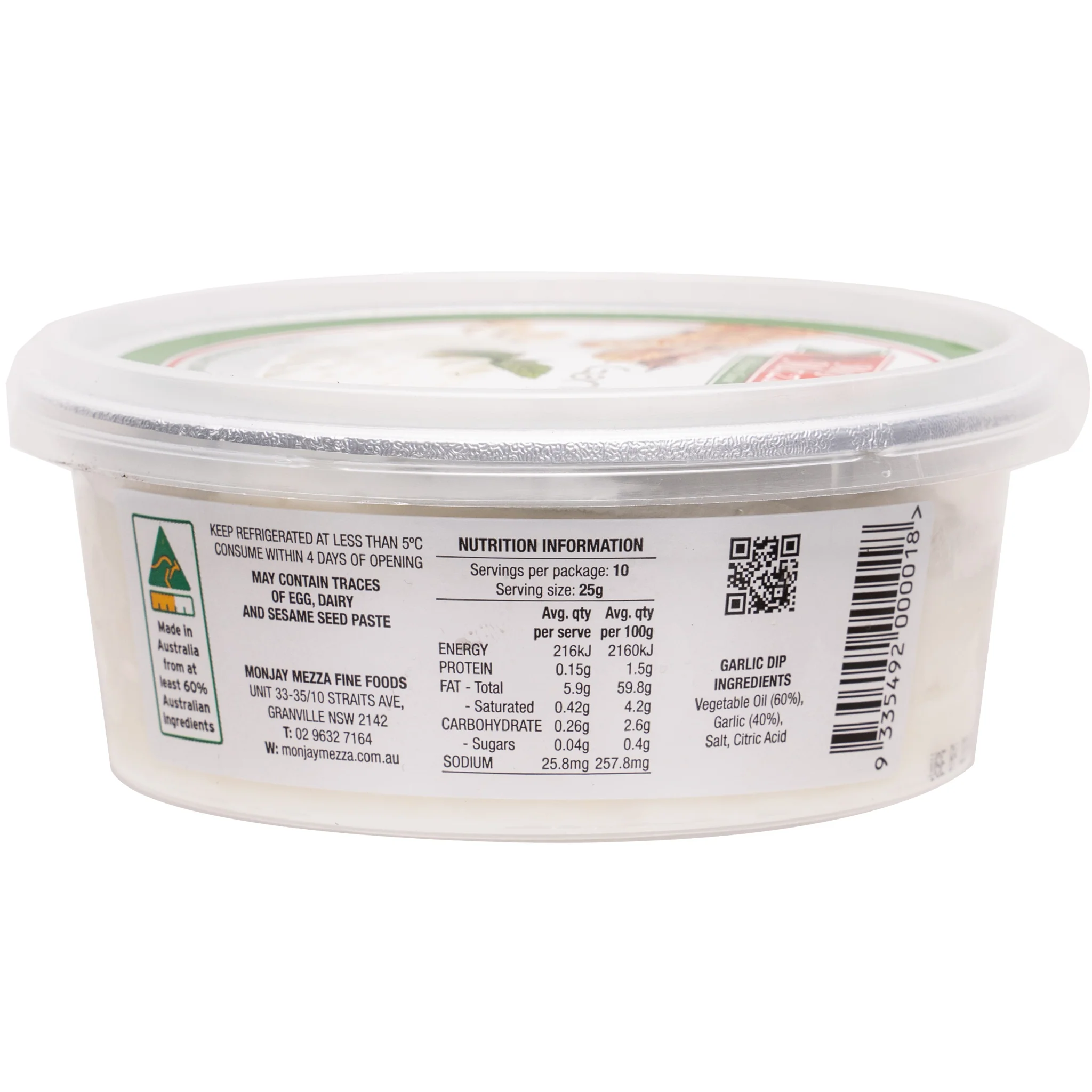 Monjay Mezza Garlic Dip 200g - Image 2