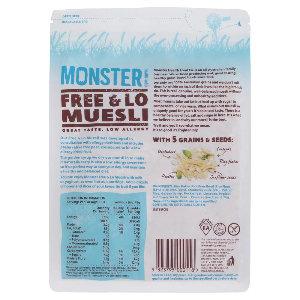 Monster Free and Lo Muesli 500g - Image 2