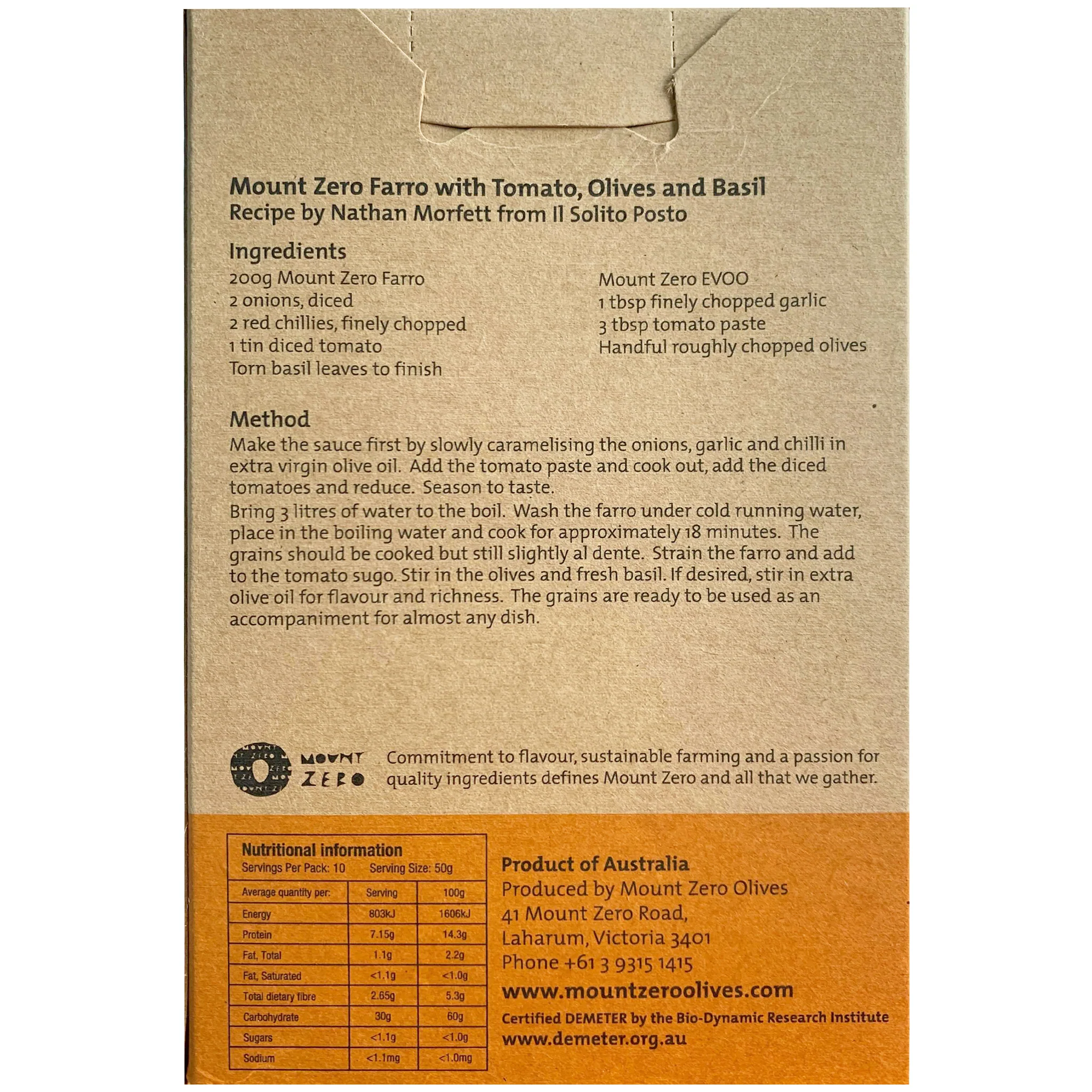 Mount Zero Bio-Dynamic Cracked Farro 500g - Image 2