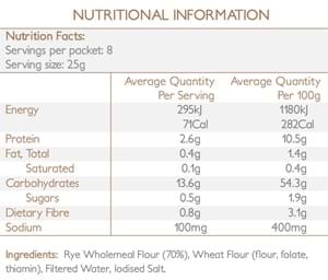 Mountain Bread Rye wraps x8 200g - Image 2