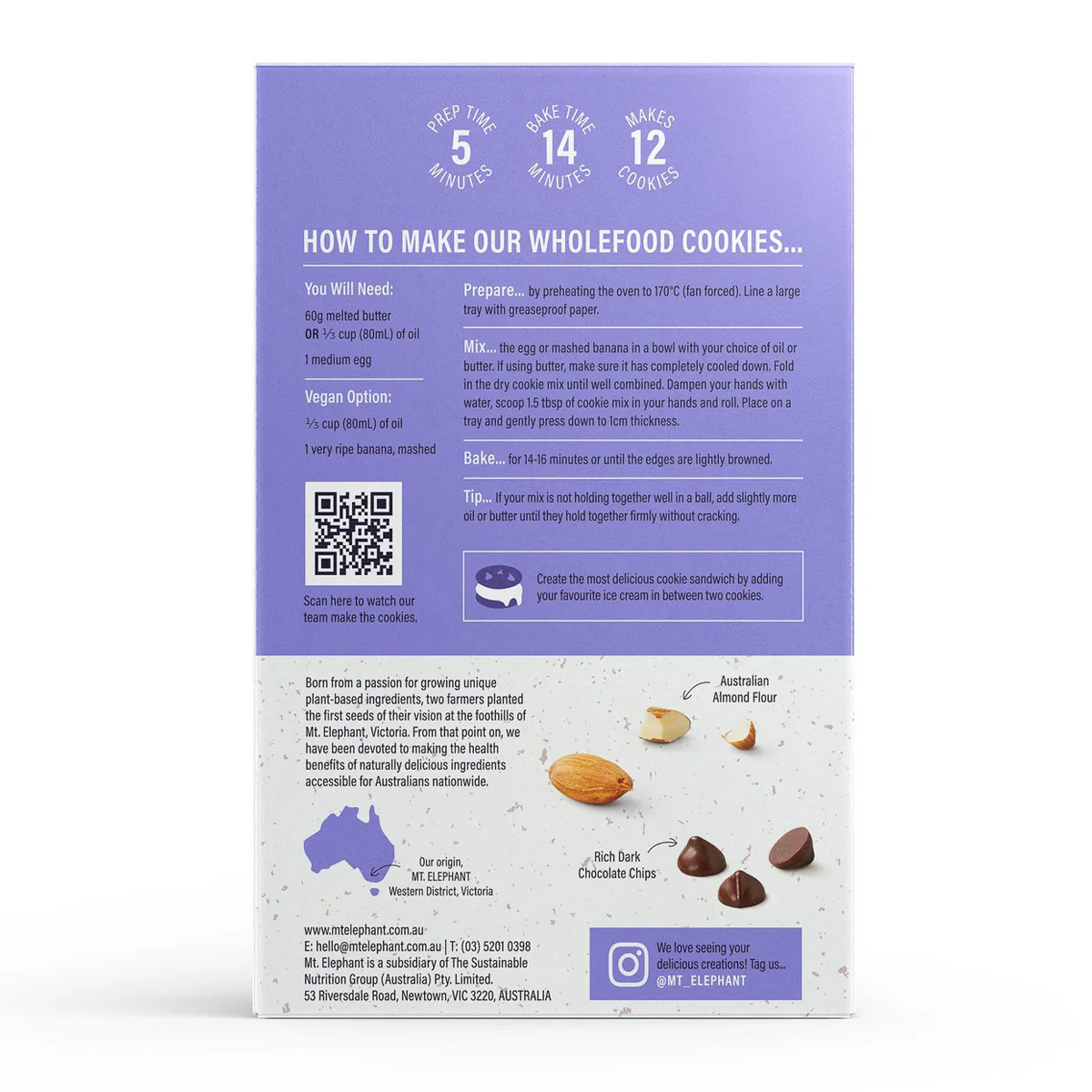 Mt Elephant Double Choc Superfood Cookie Mix 375g - Image 2