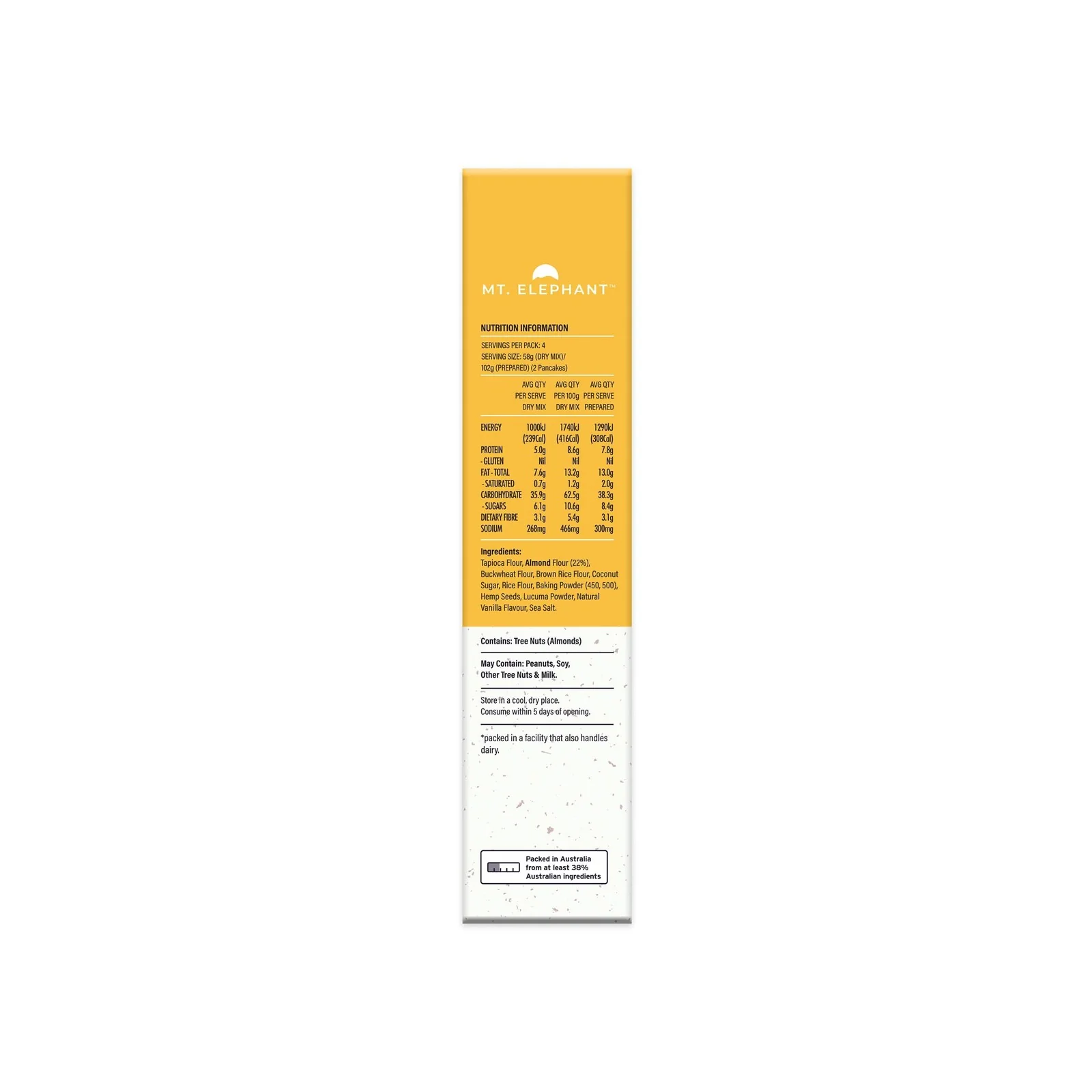 Mt Elephant Very Vanilla Wholefood Pancake Mix 230g - Image 3
