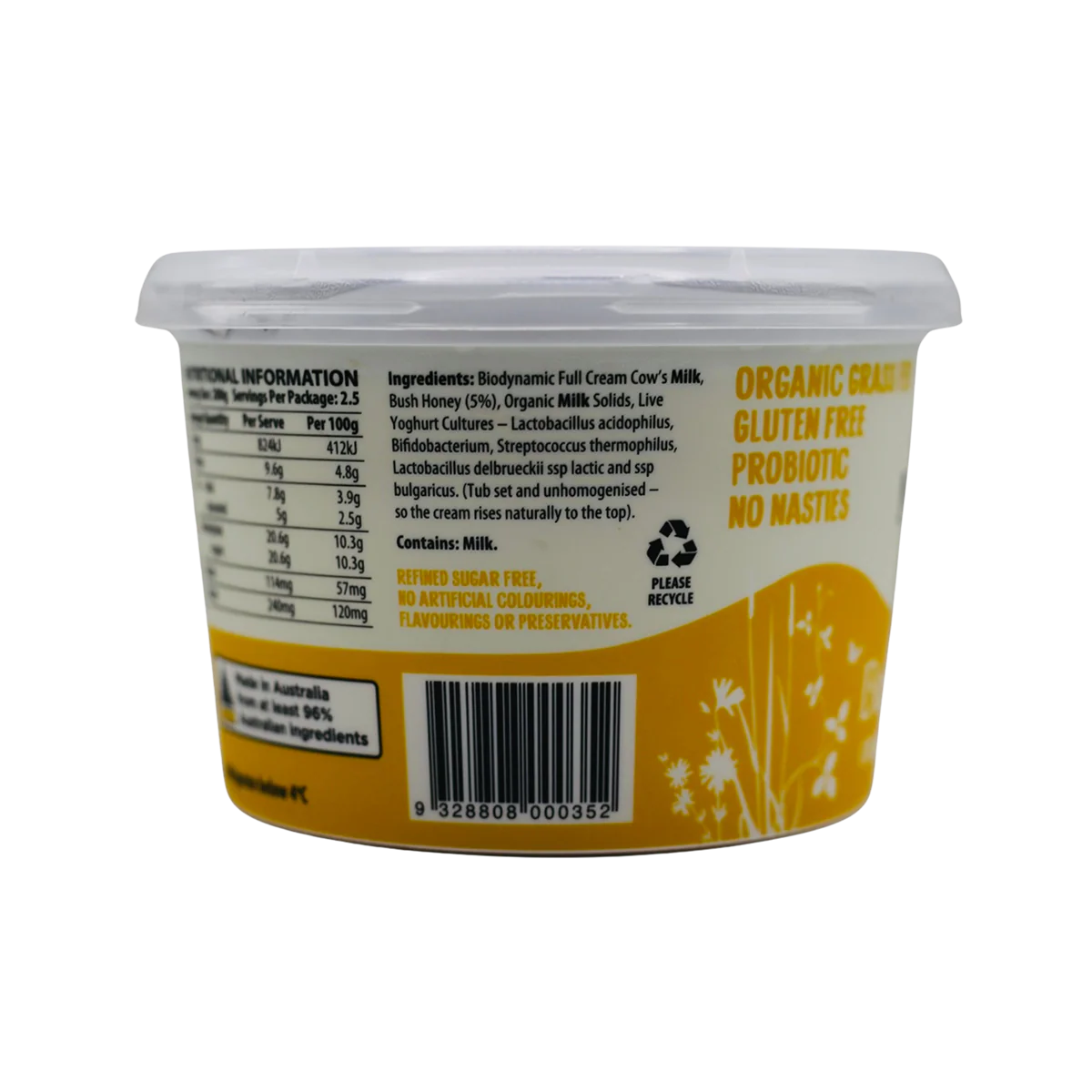 Mungalli Creek Dairy Organic Yogurt Bush Honey 500g - Image 3