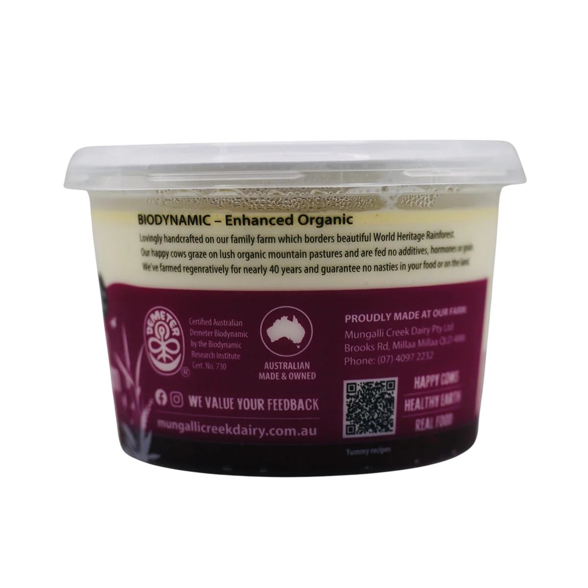 Mungalli Creek Dairy Organic Yogurt Davidson's Plum 500g - Image 3