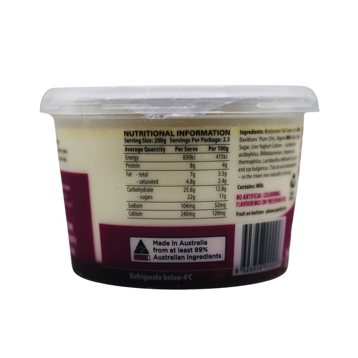 Mungalli Creek Dairy Organic Yogurt Davidson's Plum 500g - Image 4