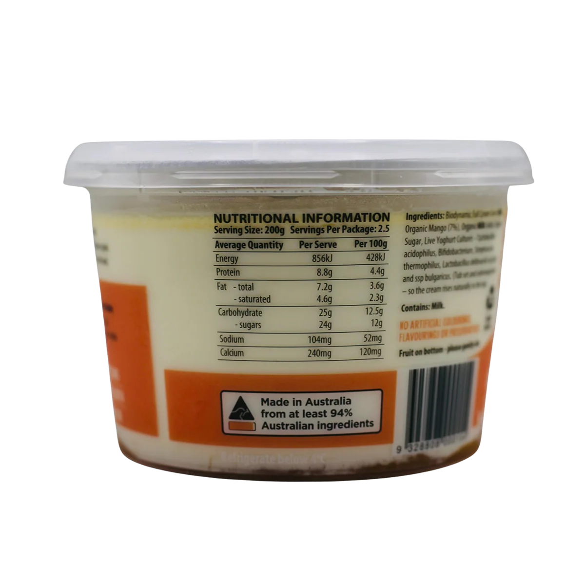 Mungalli Creek Dairy Organic Yogurt Mango 500g - Image 3