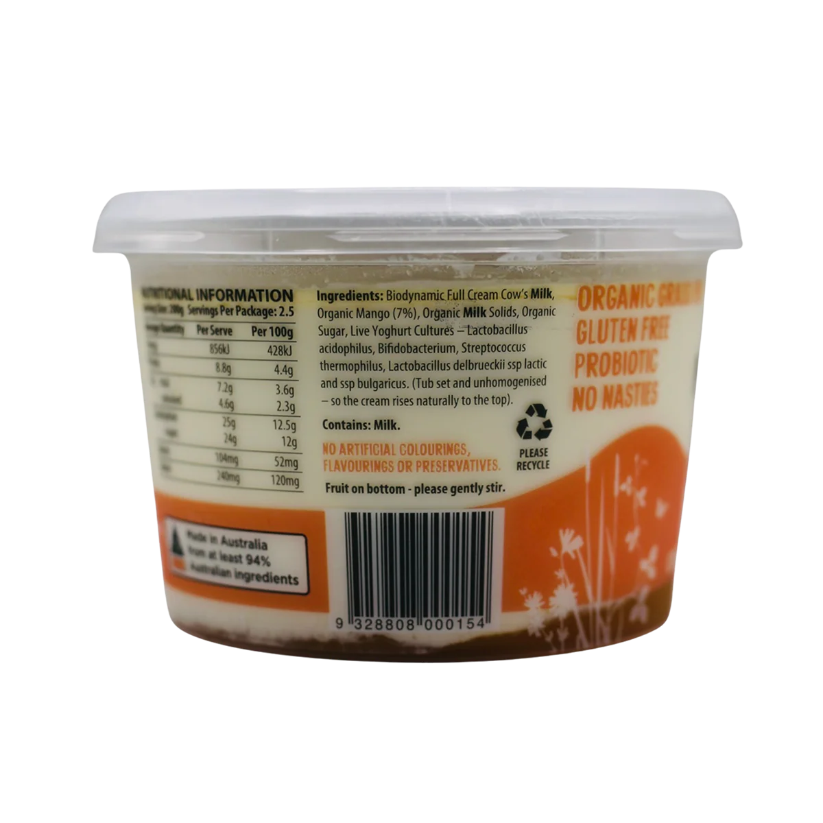 Mungalli Creek Dairy Organic Yogurt Mango 500g - Image 4