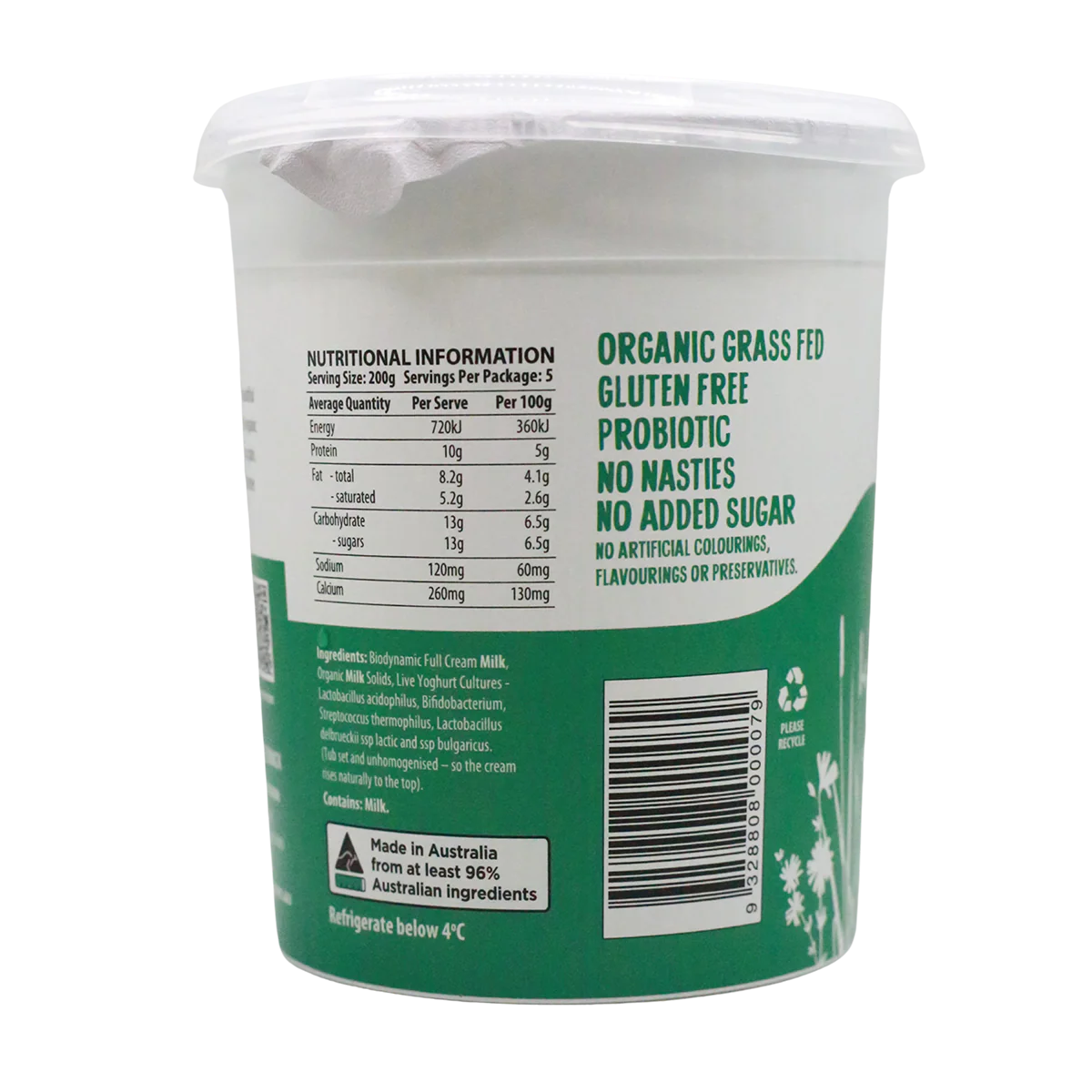 Mungalli Creek Dairy Organic Yogurt Natural 1kg - Image 3