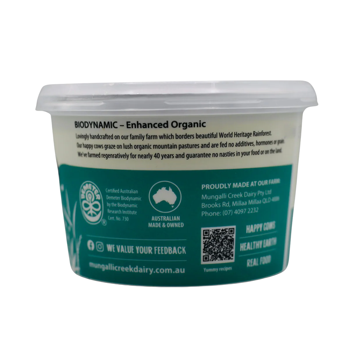 Mungalli Creek Dairy Organic Yogurt Natural 500g - Image 2