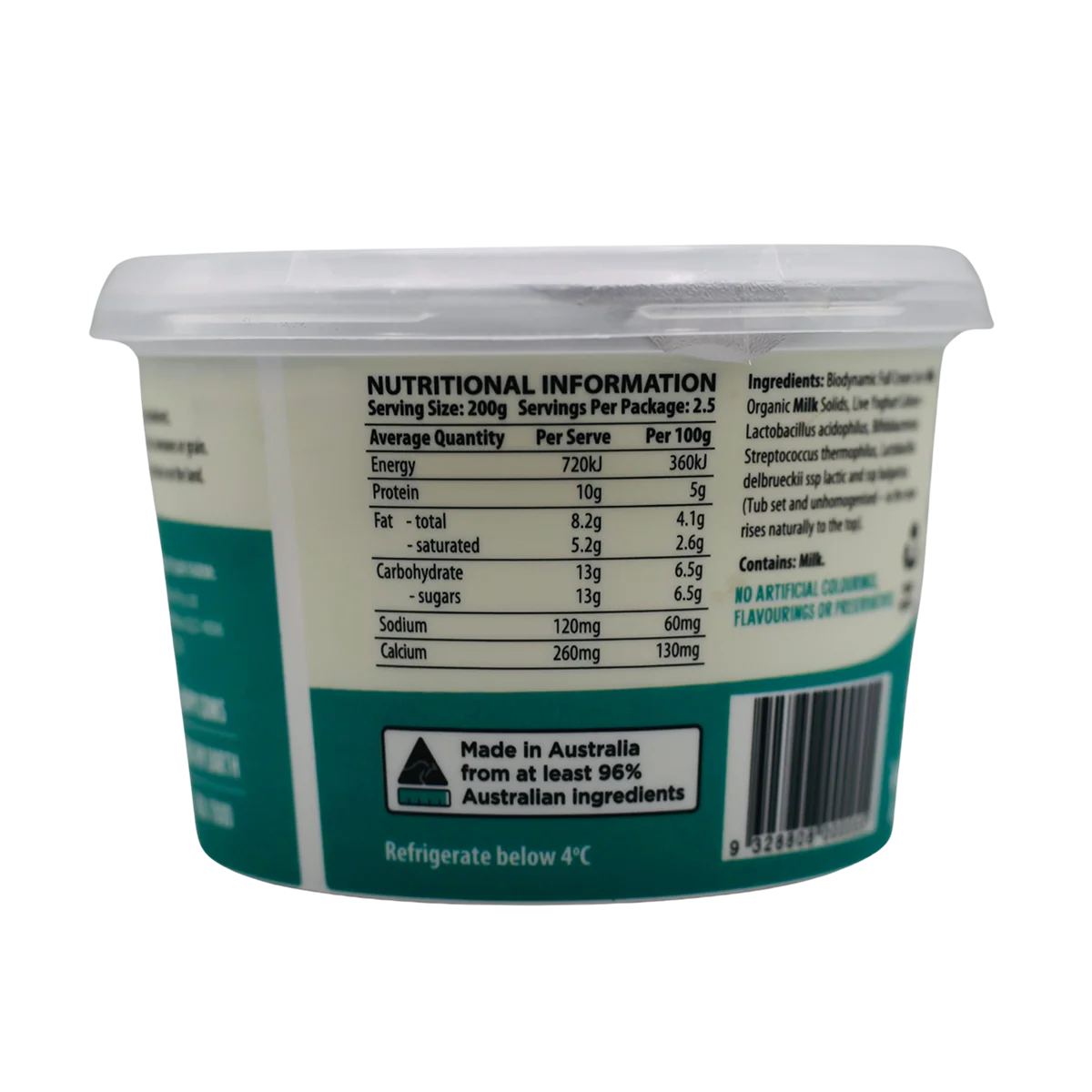 Mungalli Creek Dairy Organic Yogurt Natural 500g - Image 3