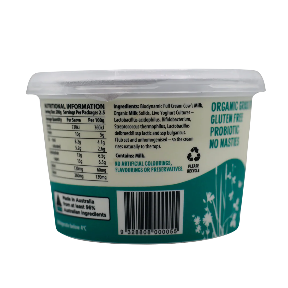 Mungalli Creek Dairy Organic Yogurt Natural 500g - Image 4