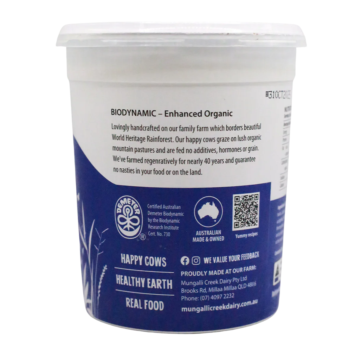 Mungalli Creek Dairy Organic Yogurt Natural High Protein 1kg - Image 3
