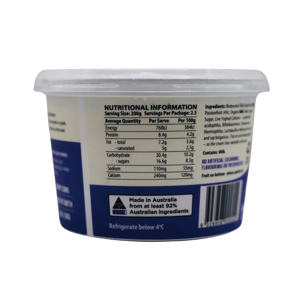 Mungalli Creek Dairy Organic Yogurt Passionfruit 500g - Image 3