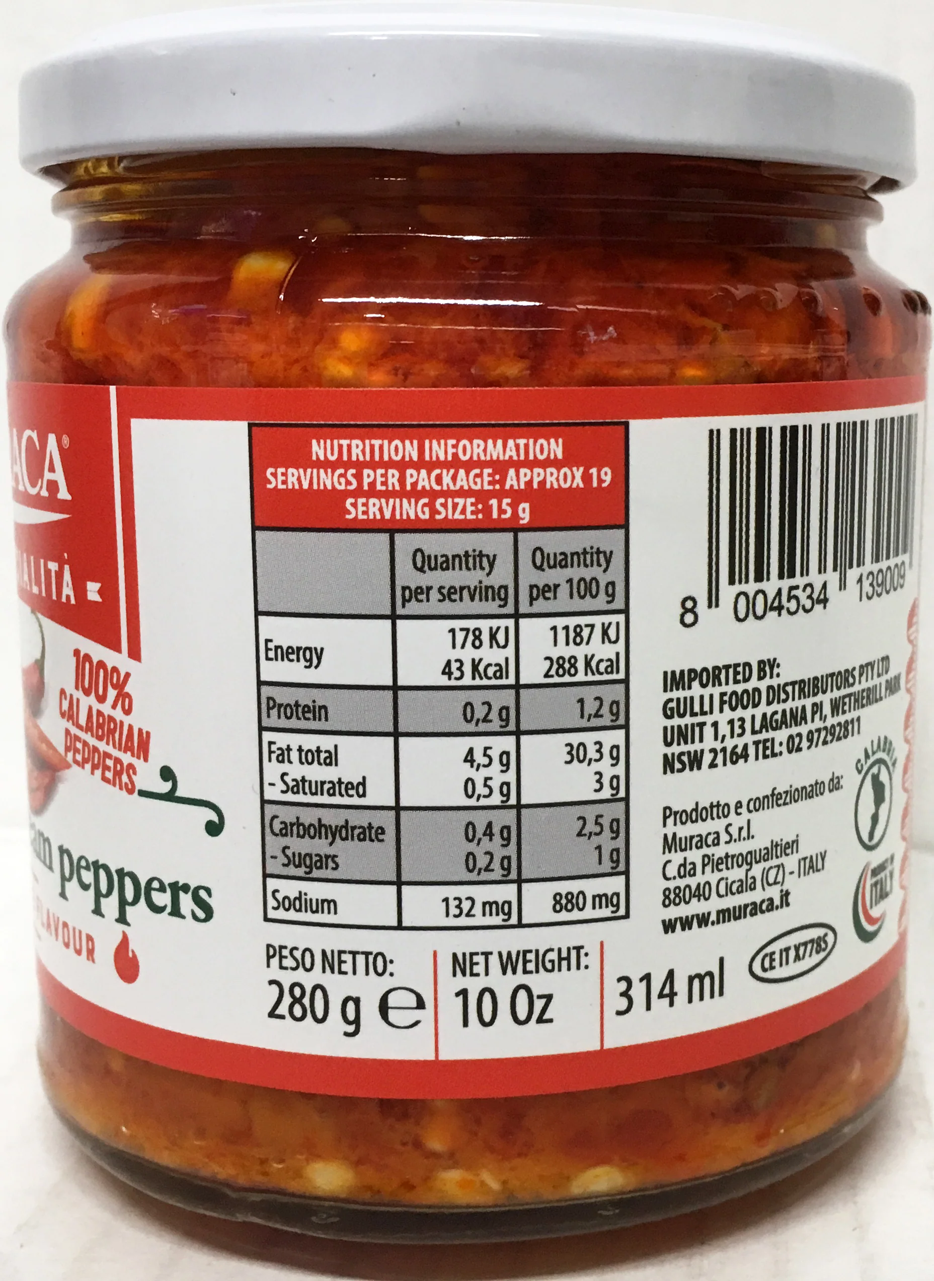 Muraca Spicy Hot Cream Peppers 314g - Image 2