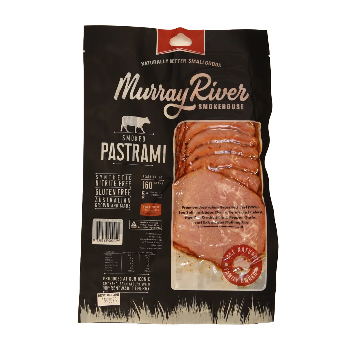 Murray River Smokehouse Nitrite Free Smoked Pastrami 160g