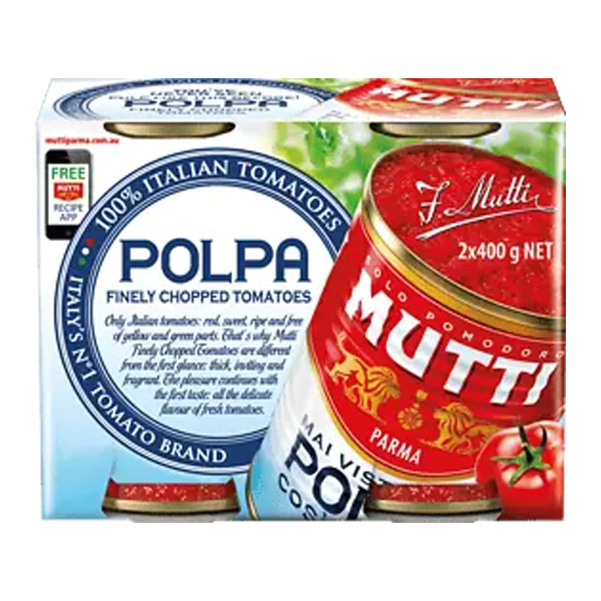 Mutti Polpa Finely Chopped Tomato 2x400g