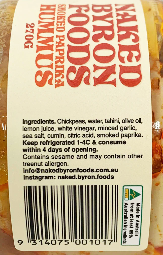 Naked Byron Foods Vegan Hummus Smoked Paprika 270g - Image 3