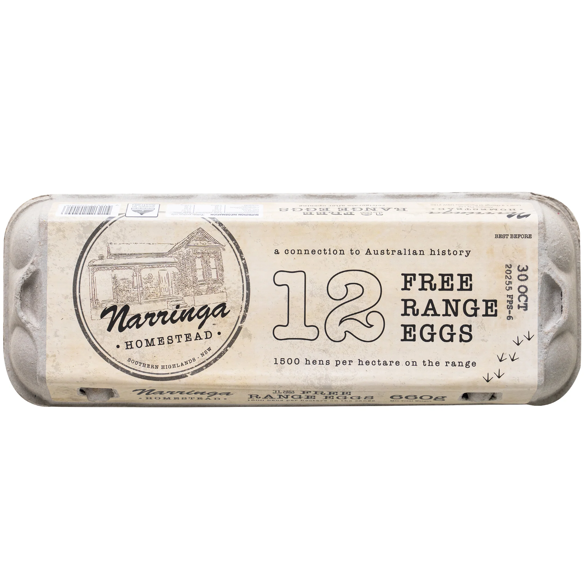 Narringa Homestead Free Range Eggs x12 700g