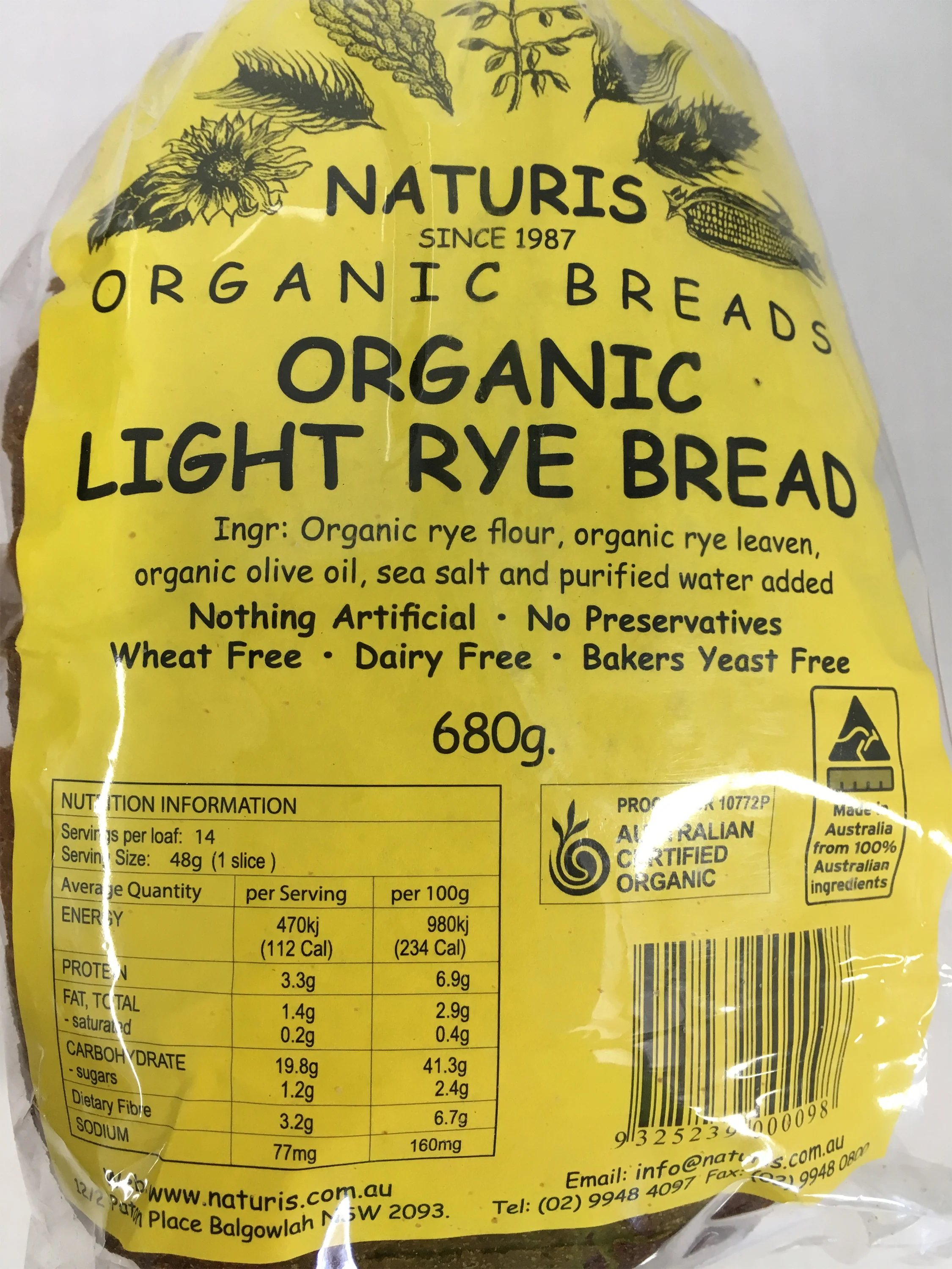 Naturis Organic Breads Light Rye Bread 680g - Image 3