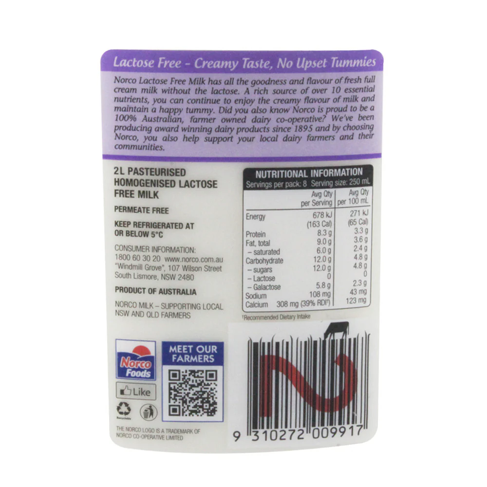 Norco Full Cream Lactose Free Milk 2L - Image 3