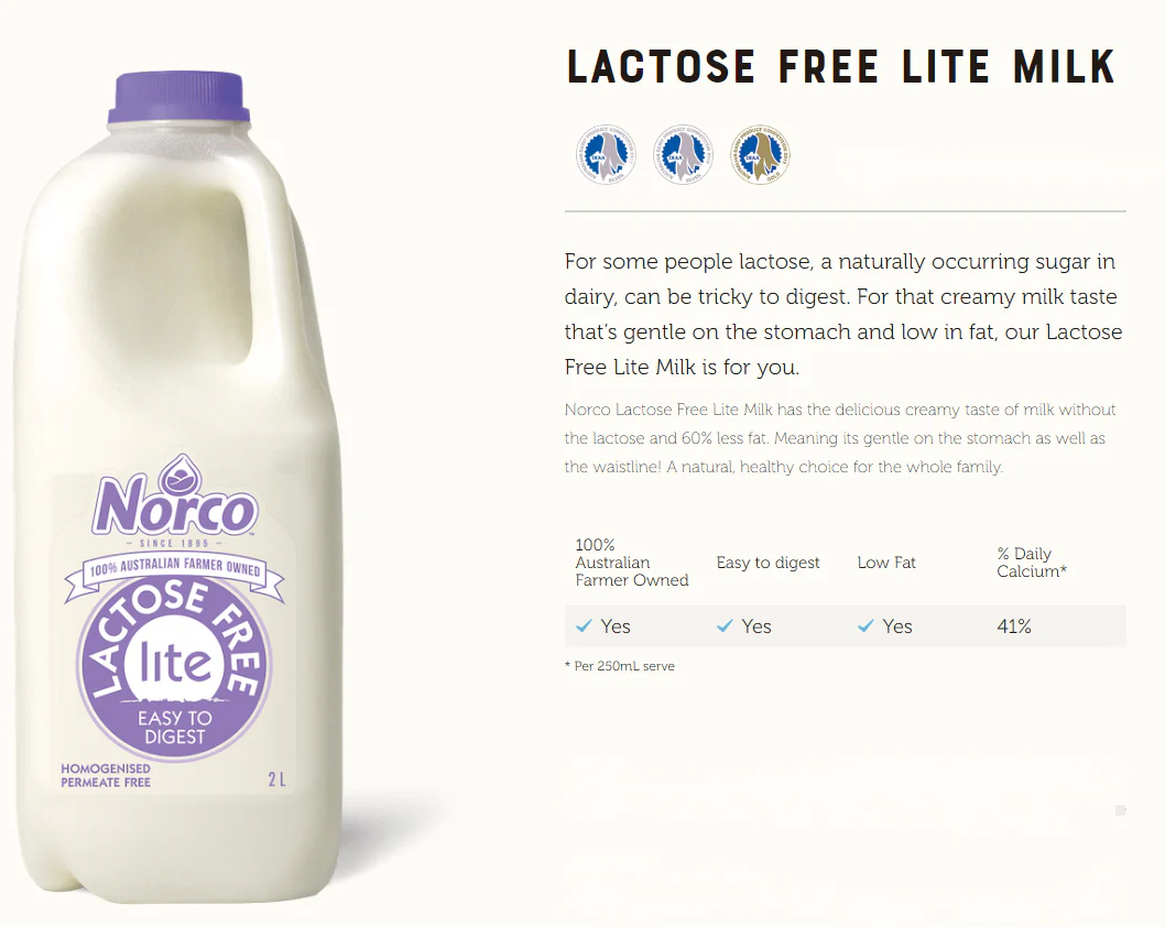 Norco Lite Lactose Free Milk 2L - Image 2