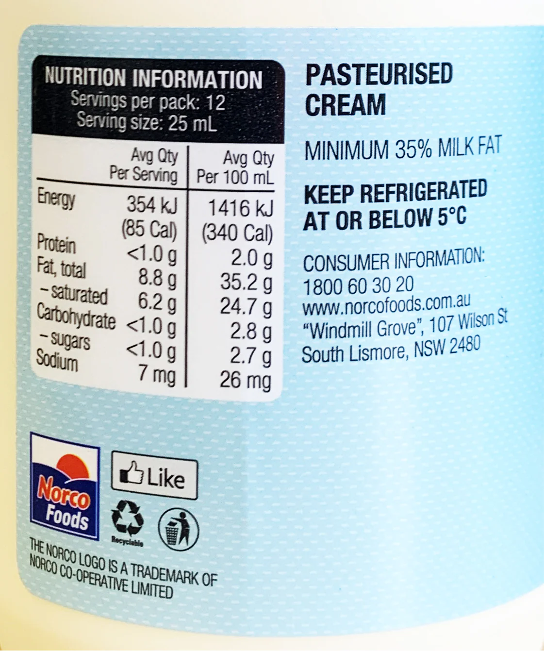 Norco Pure Cream 300ml - Image 2