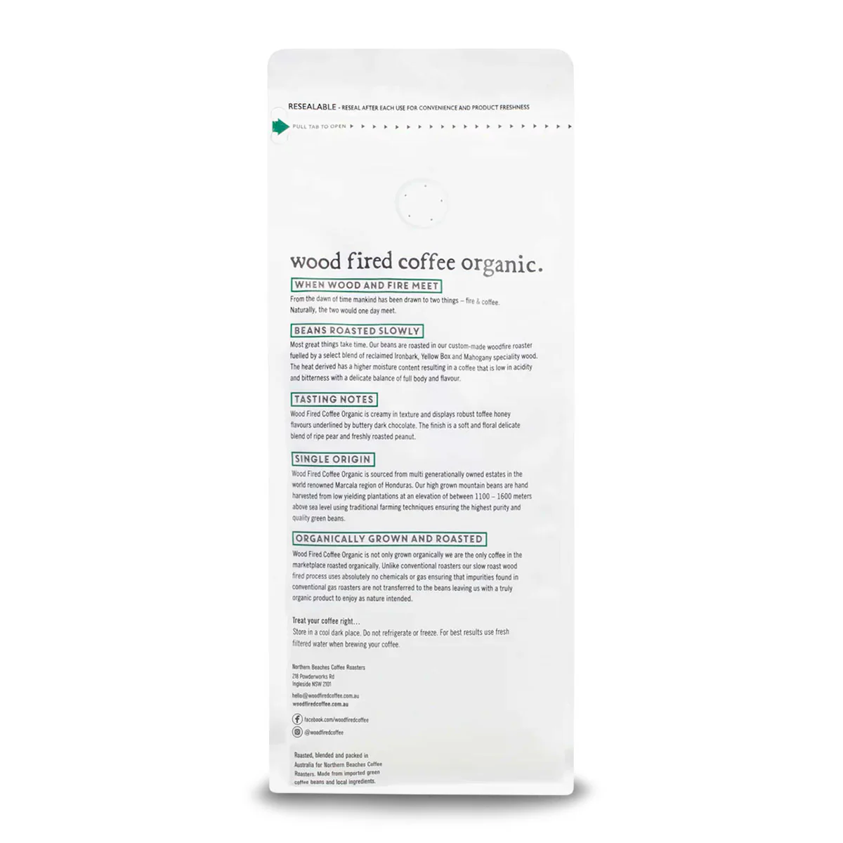 Northern Beaches Coffee Roasters Wood Fired Organic Coffee Beans 500g - Image 3