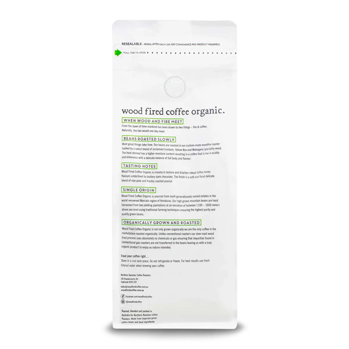 Northern Beaches Coffee Roasters Wood Fired Organic Ground Coffee 500g - Image 3