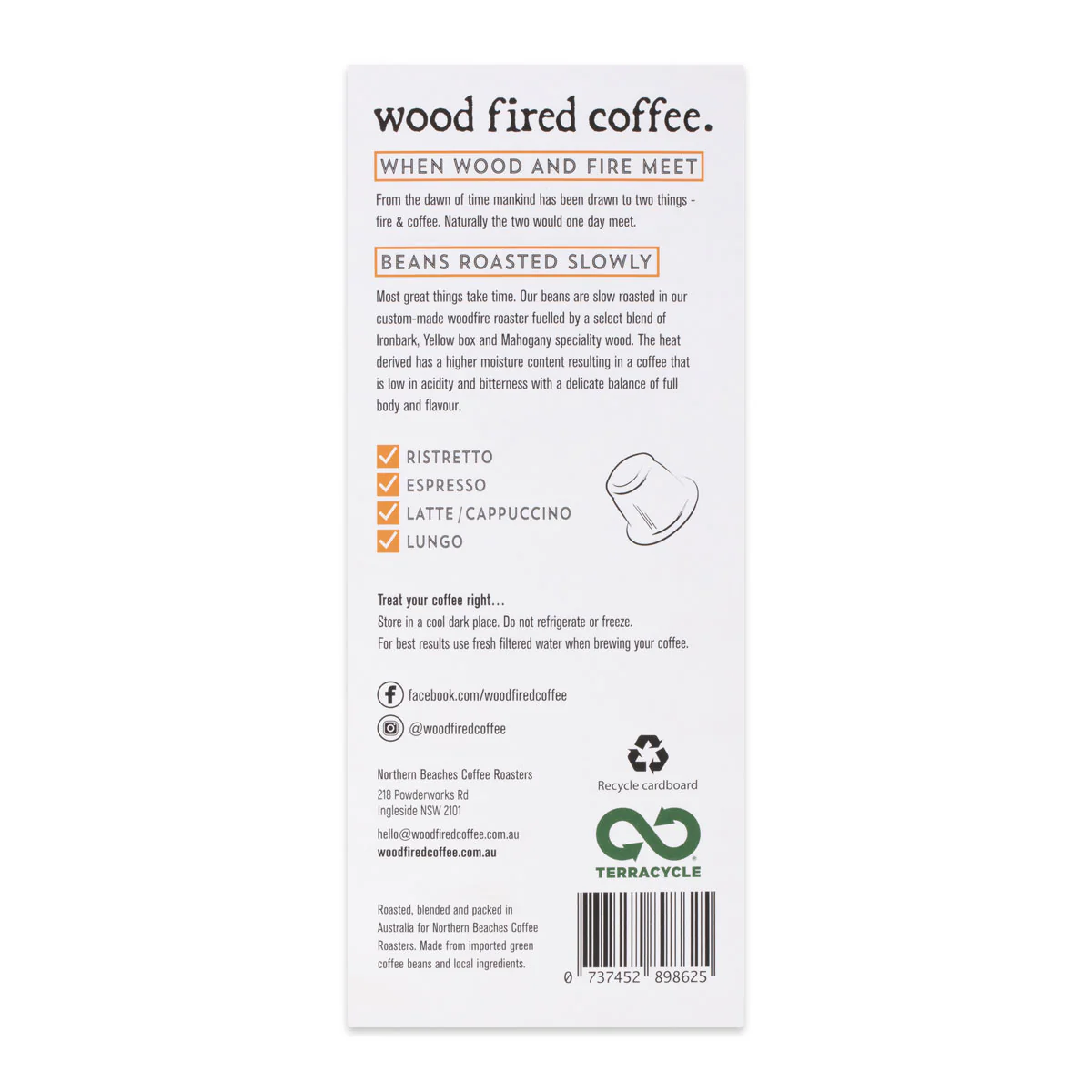 Northern Beaches Wood Fired Coffee 10 Compatible Capsules 52g - Image 2