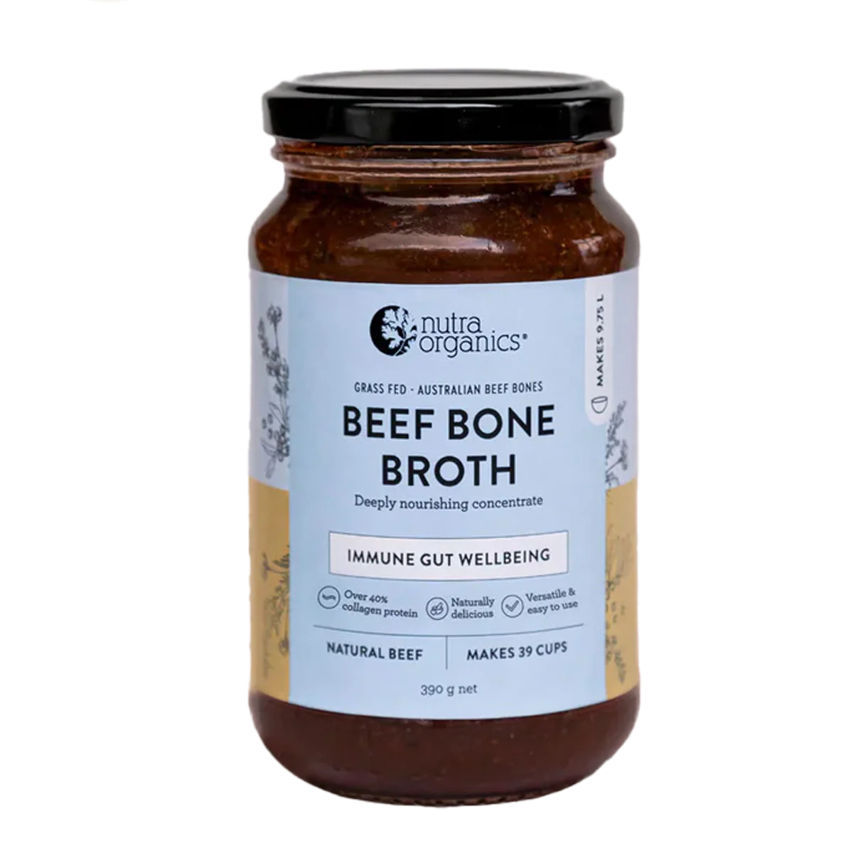Nutra Organics Beef Bone Broth Natural 250g