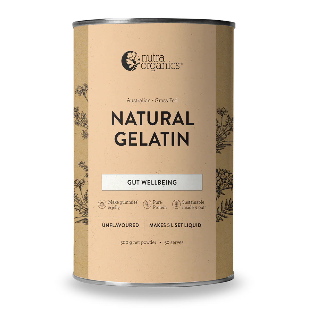 Nutra Organics Natural Gelatin 500g