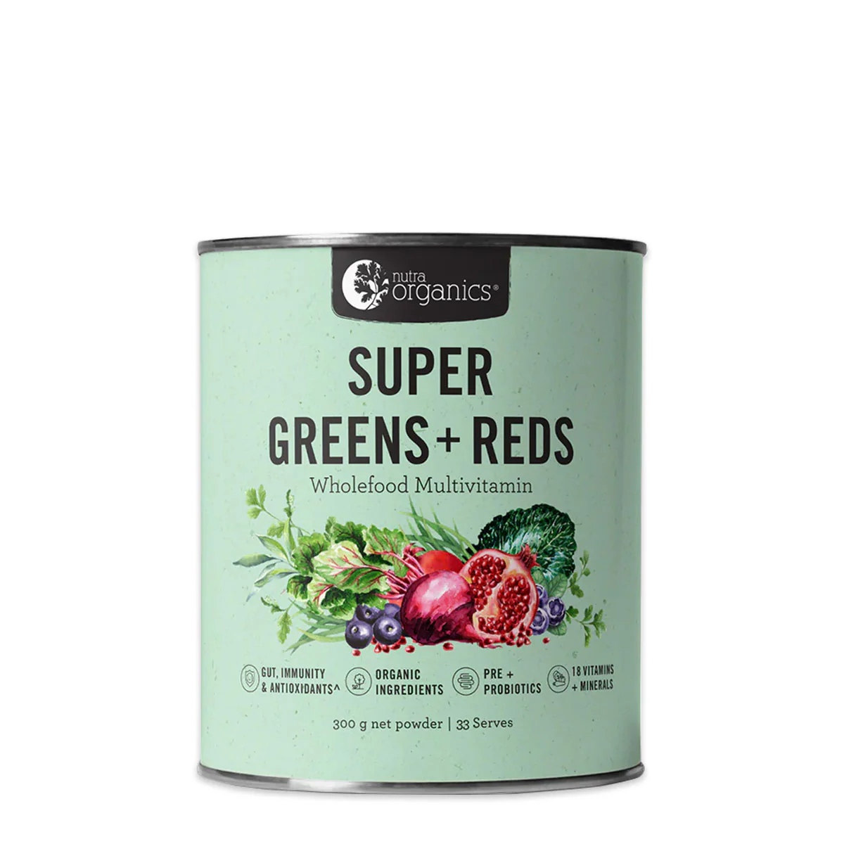 Nutra Organics Super Greens plus Reds 300g