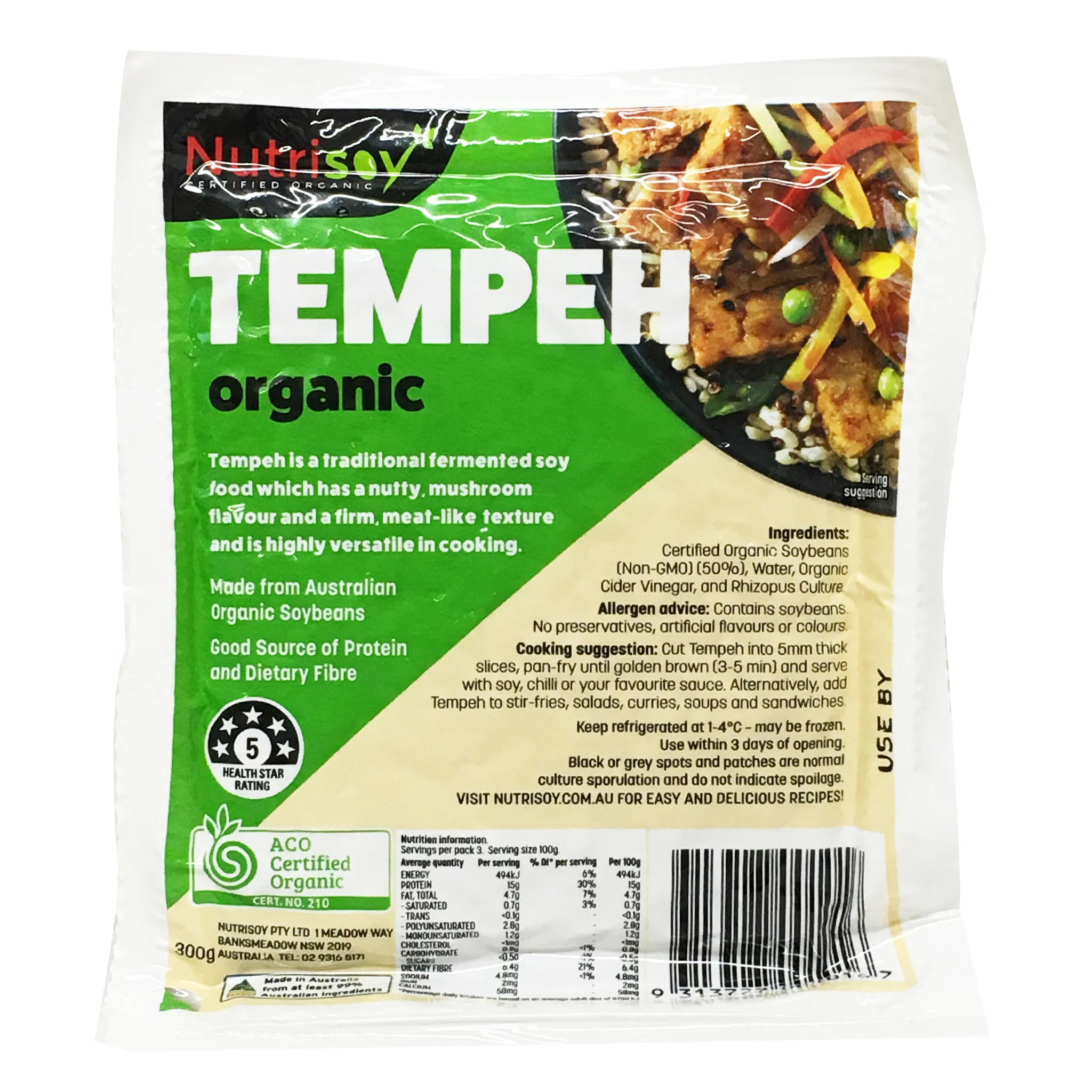 Nutrisoy Tempeh Organic Tofu 300g - Image 2