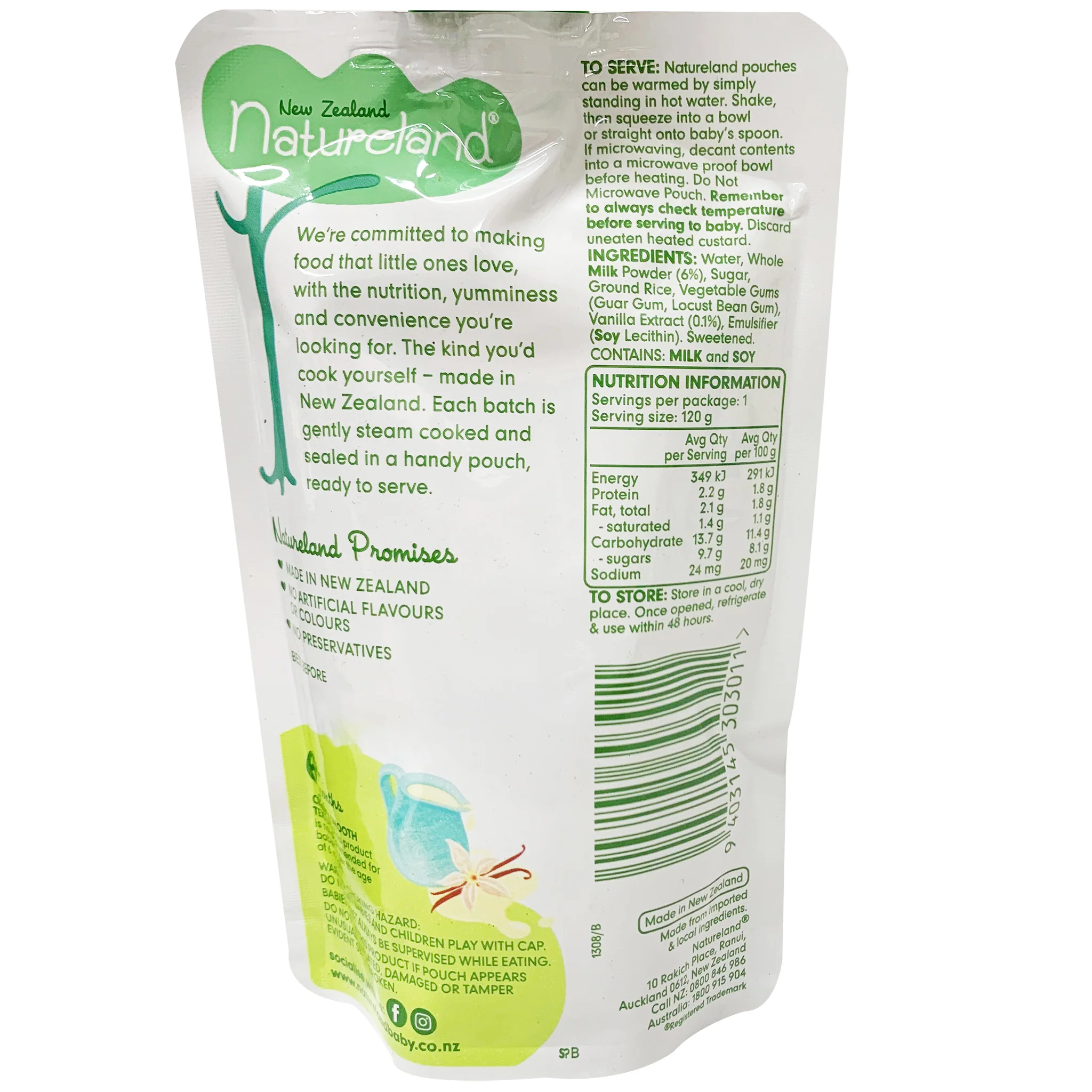 Natureland Vanilla Custard 6 Months+ 120g - Image 4