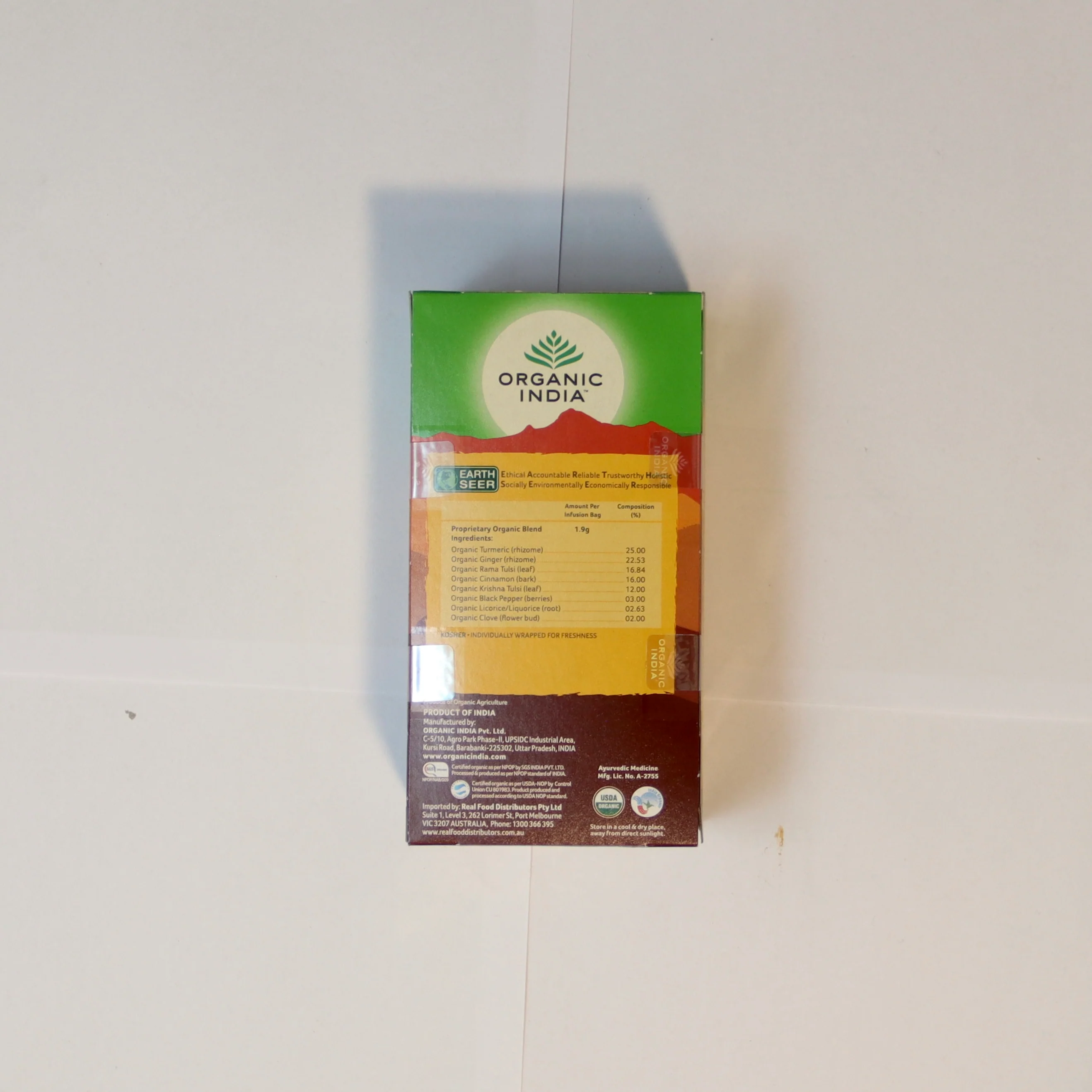 Organic India Tulsi Turmeric Ginger Tea Bags x25 47g - Image 2
