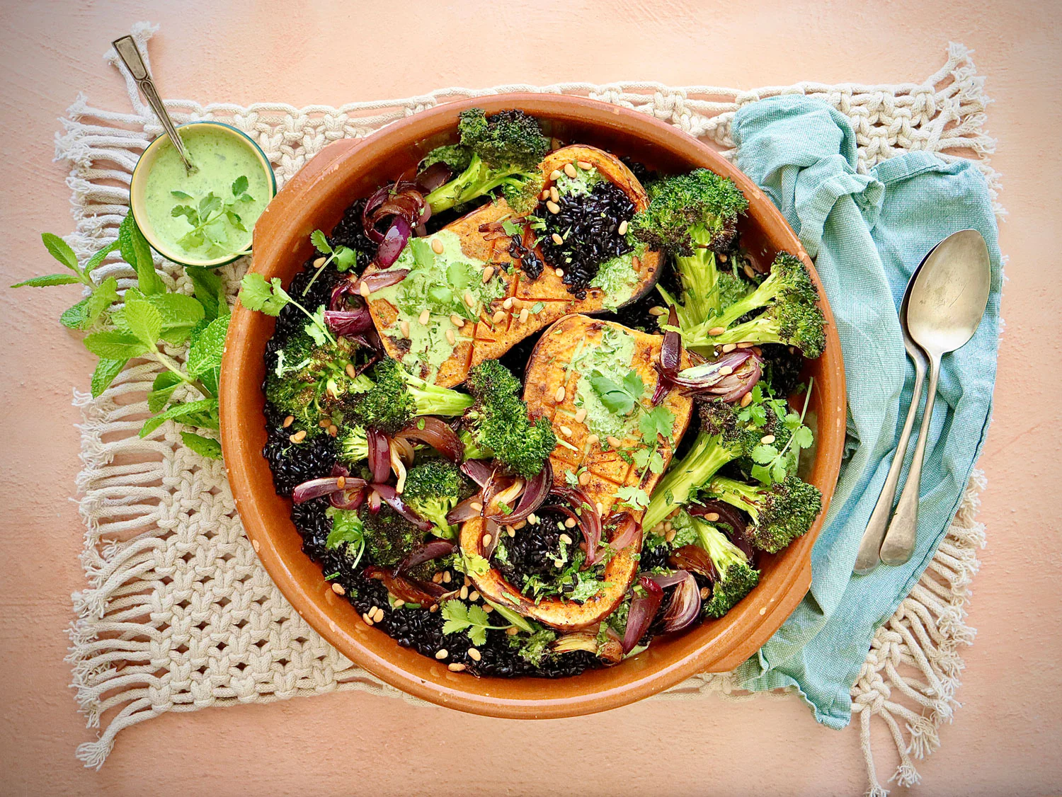 Organic Roasted Vegetables - with Black Rice and Goats Feta Herbed Yoghurt - Image 2