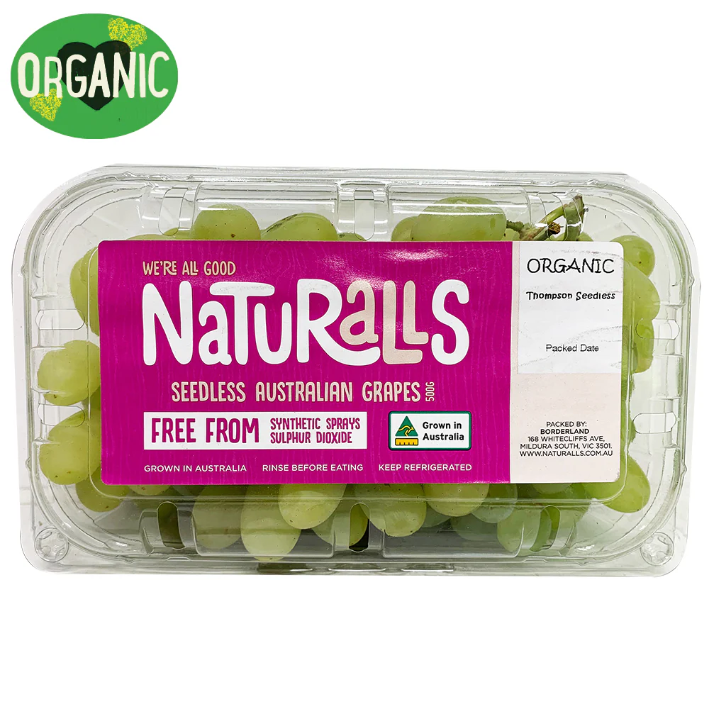 Grapes White Seedless Organic 500g - Image 2