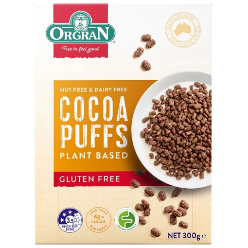 Orgran Plant Based Cocoa Puffs 300g