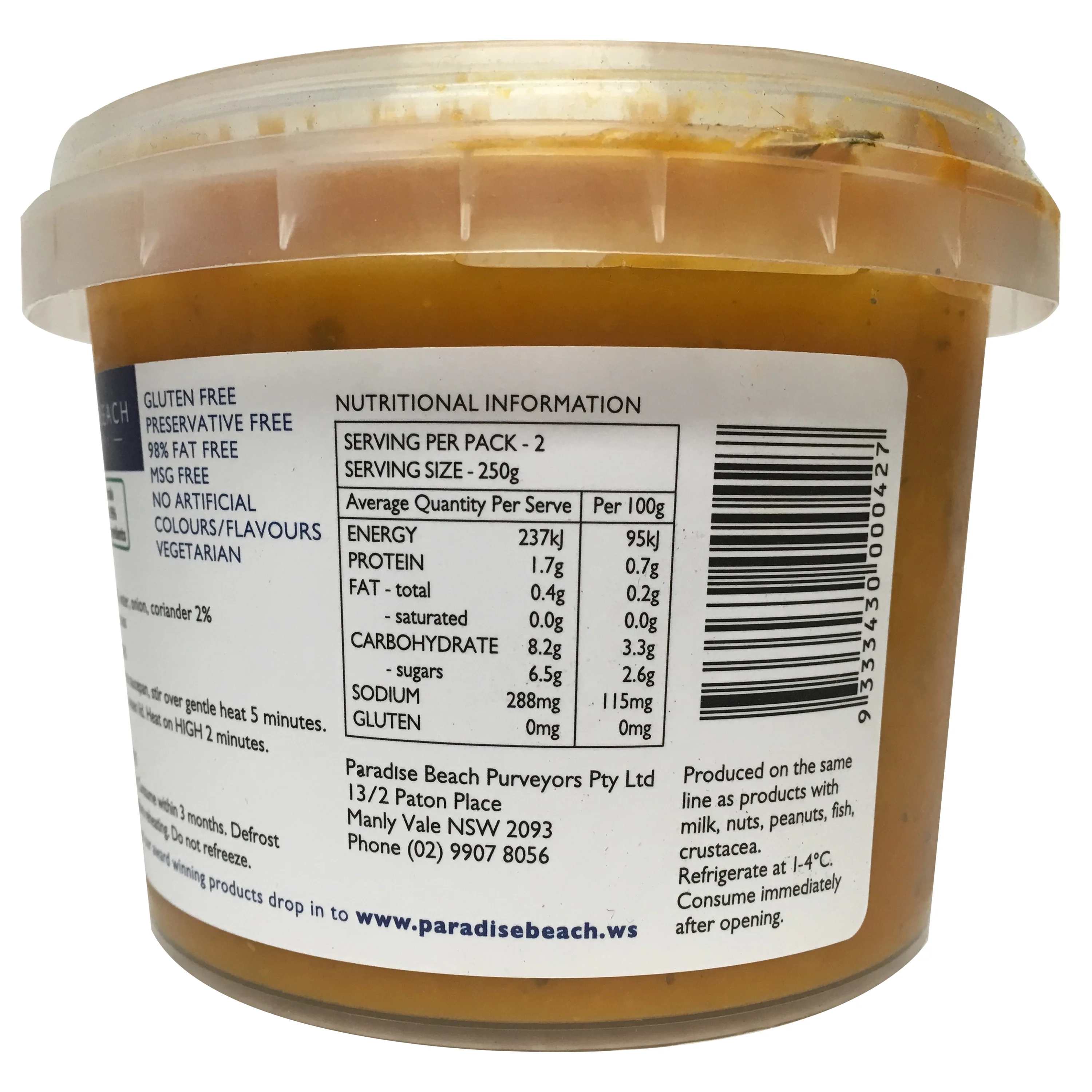 Paradise Beach Soup Carrot and Coriander 500g - Image 2