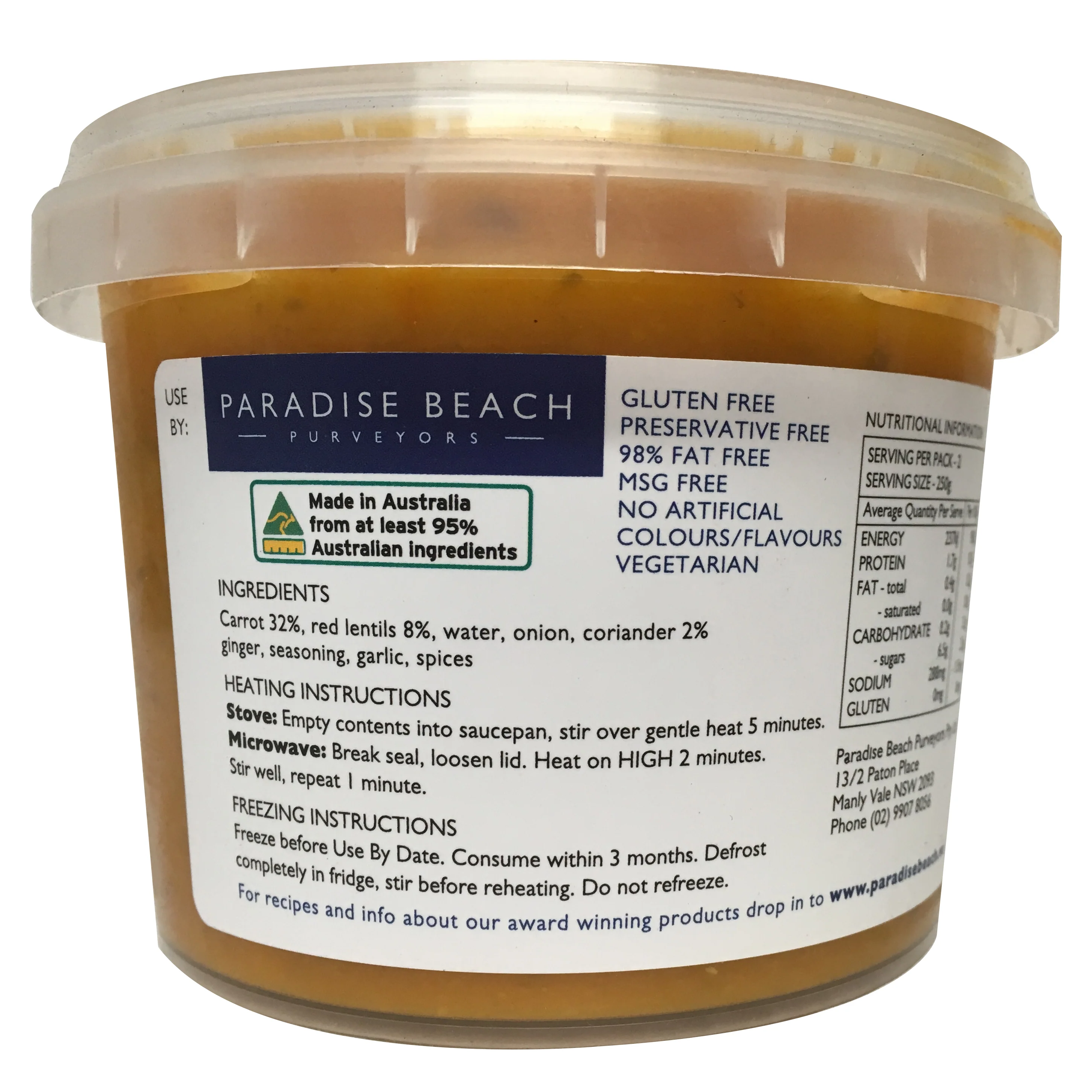 Paradise Beach Soup Carrot and Coriander 500g - Image 3