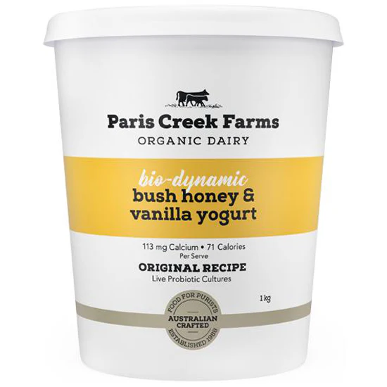 Paris Creek Farms Bio-Dynamic Organic Bush Honey and Vanilla Yoghurt 1kg