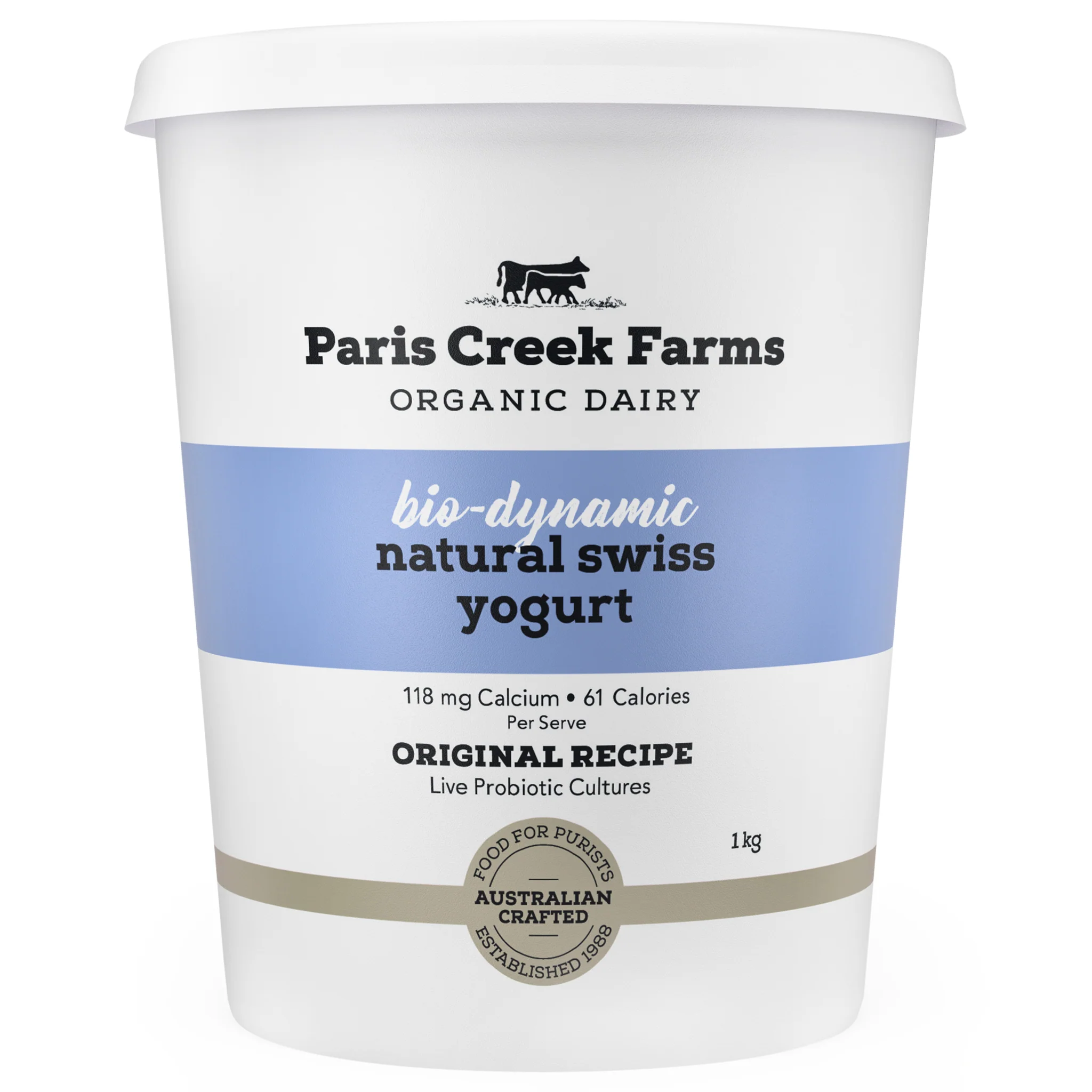 Paris Creek Farms Bio-Dynamic Organic Natural Swiss Yoghurt 1kg