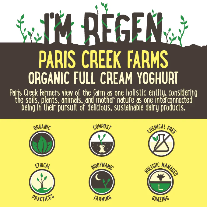 Paris Creek Farms Organic Natural Full Cream Yoghurt 500g - Image 2