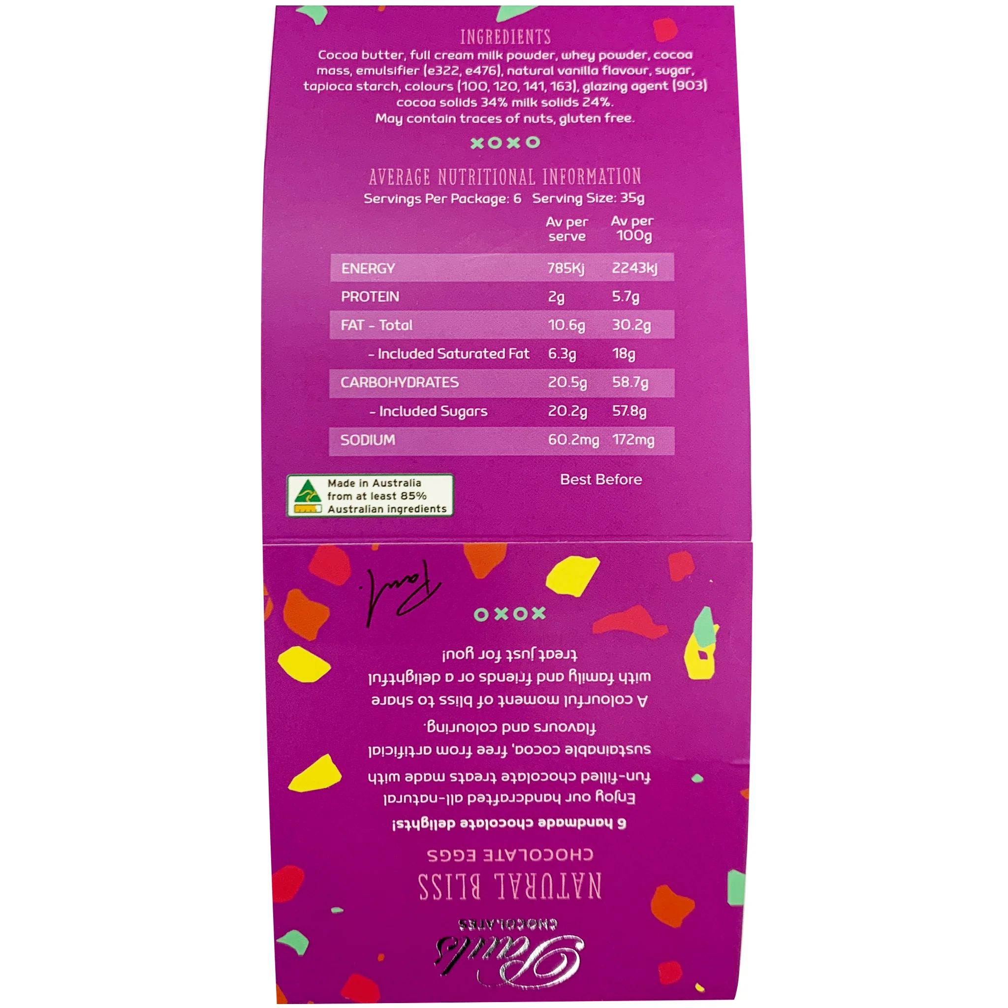 Pauls Chocolates Natural Bliss Chocolate Eggs x6 210g - Image 3