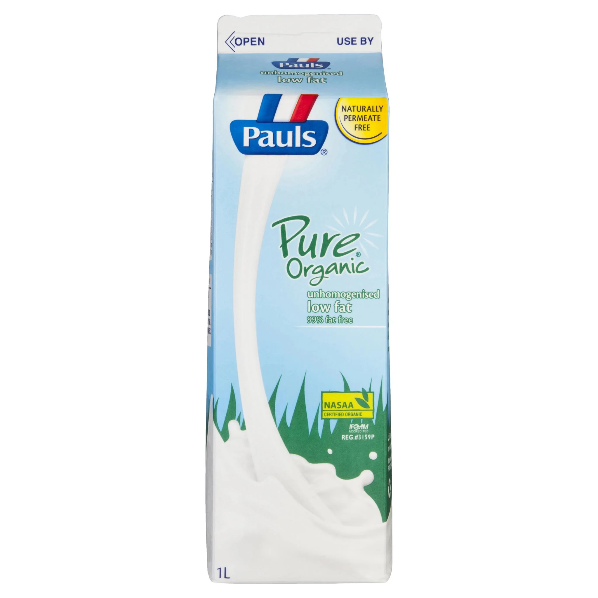 Pauls Milk Pure Organic Low Fat 1L