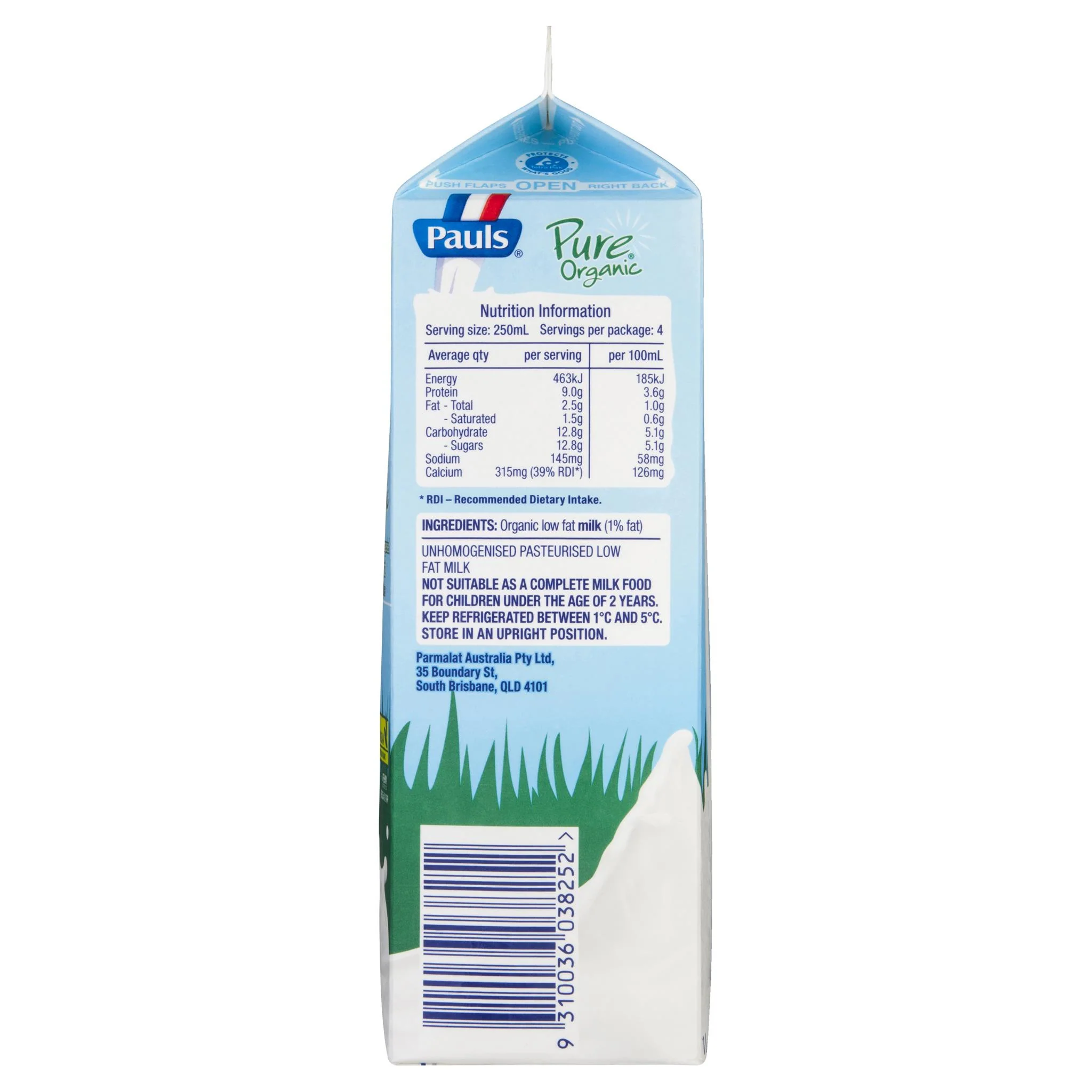 Pauls Milk Pure Organic Low Fat 1L - Image 2