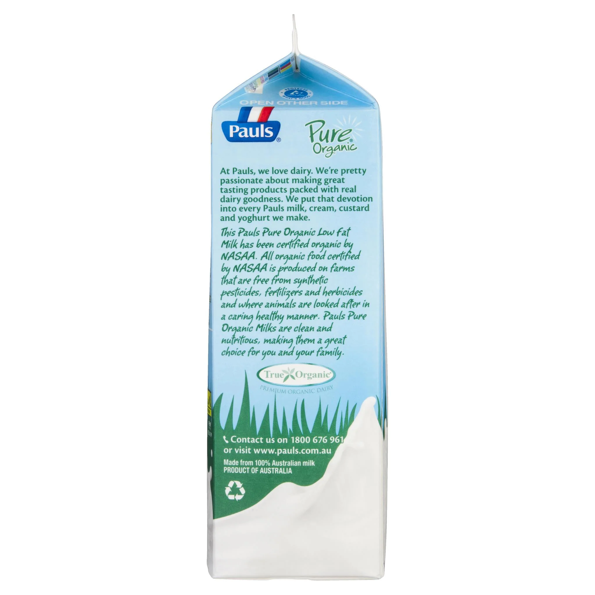 Pauls Milk Pure Organic Low Fat 1L - Image 3